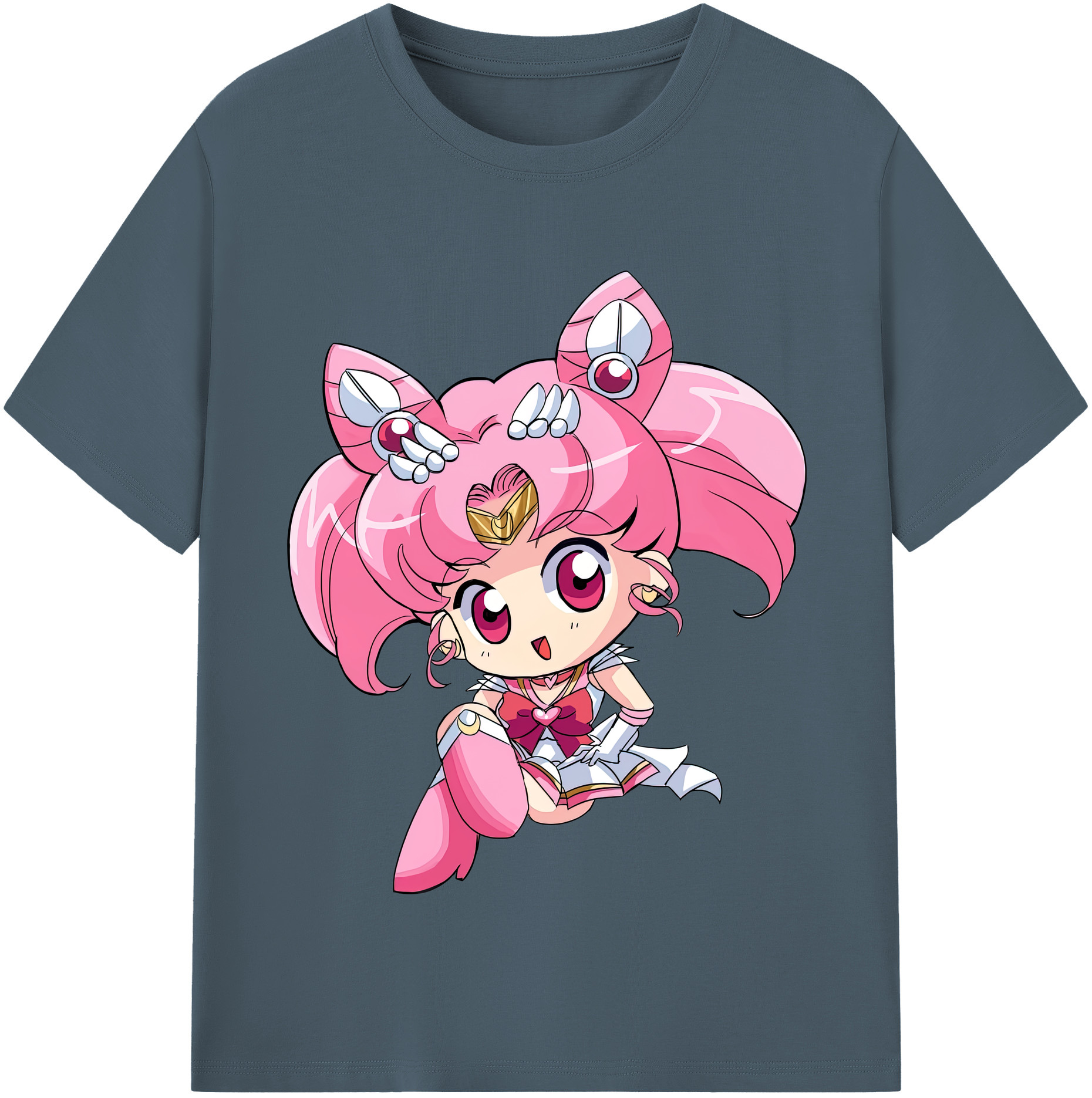 （画像用） 美少女戦士セーラームーン ちびうさ Sailor Moon Chibiusa Tsukino Usagi Small Lady Serenity 綿100％半袖Tシャツ（フロントプリント）